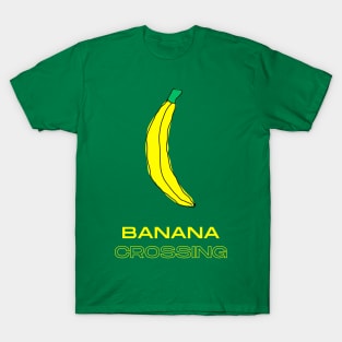 Banana Crossing, Funny T-Shirt, Funny Tee, Badly Drawn, Bad Drawing T-Shirt